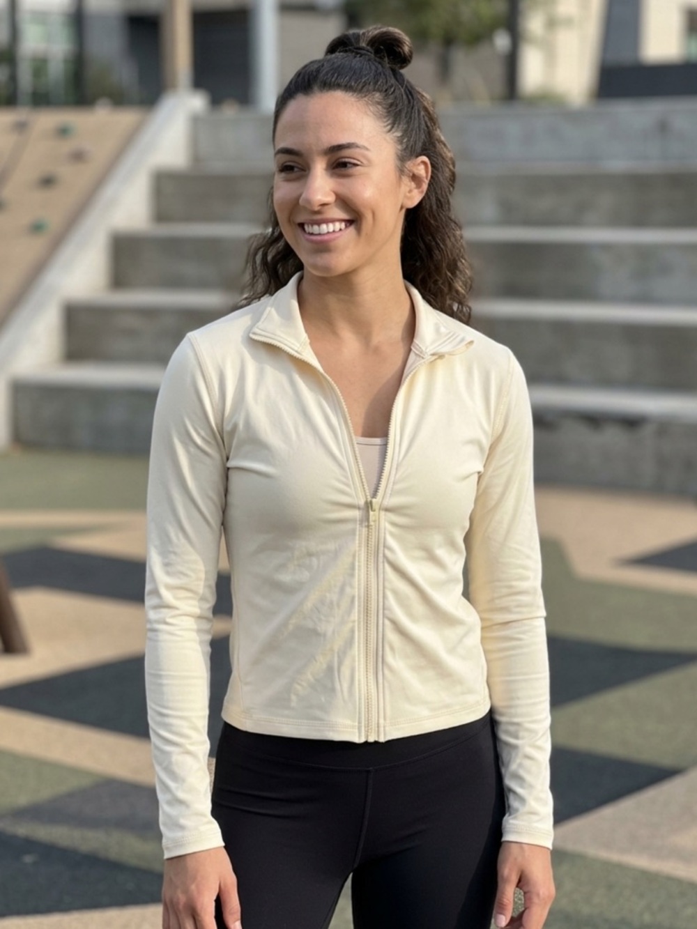 Forever 21 yellow Zip-Up Athletic Jacket